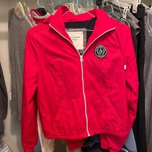 Abercrombie kids rain jacket red